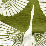 Egret of Joy in Olive — egret of joy print, in deep olive and avocado on cream