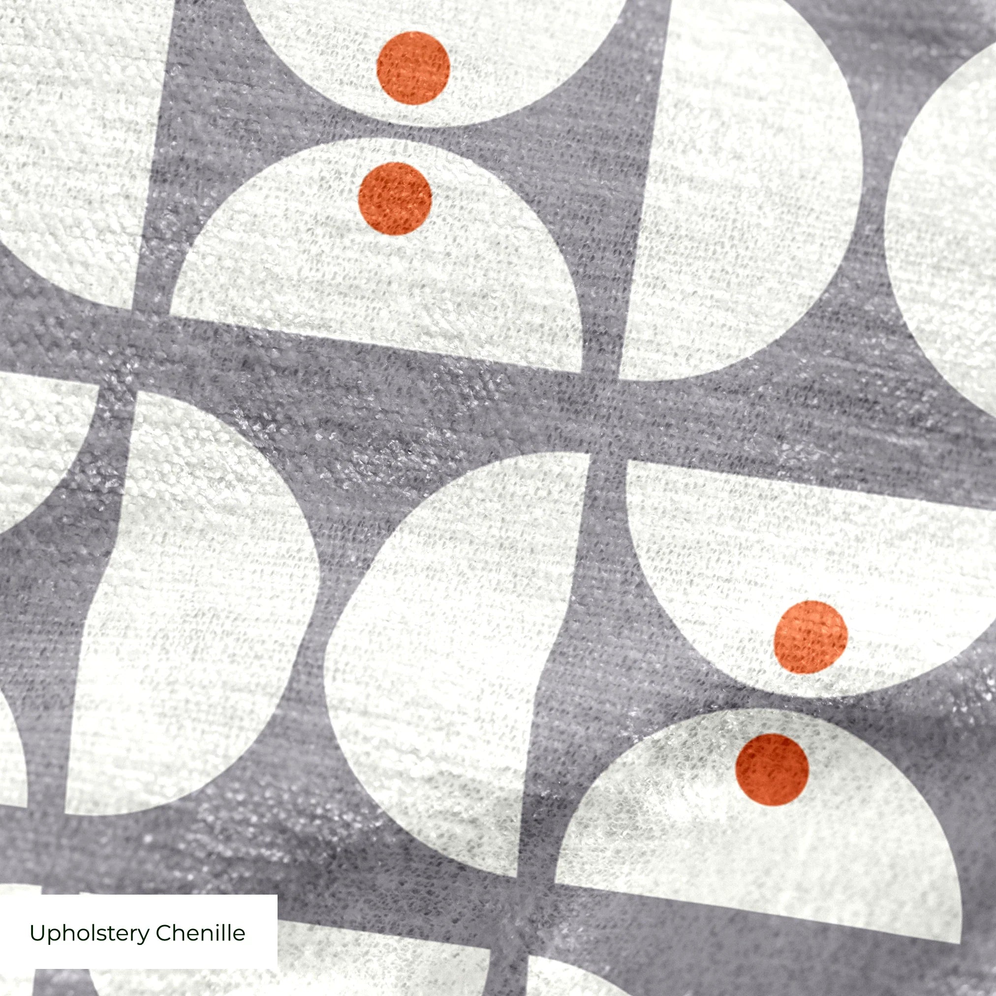 Geometric Martini Mod in Cherry — geometric martini mod print, in cool grey and white with a cherry red center