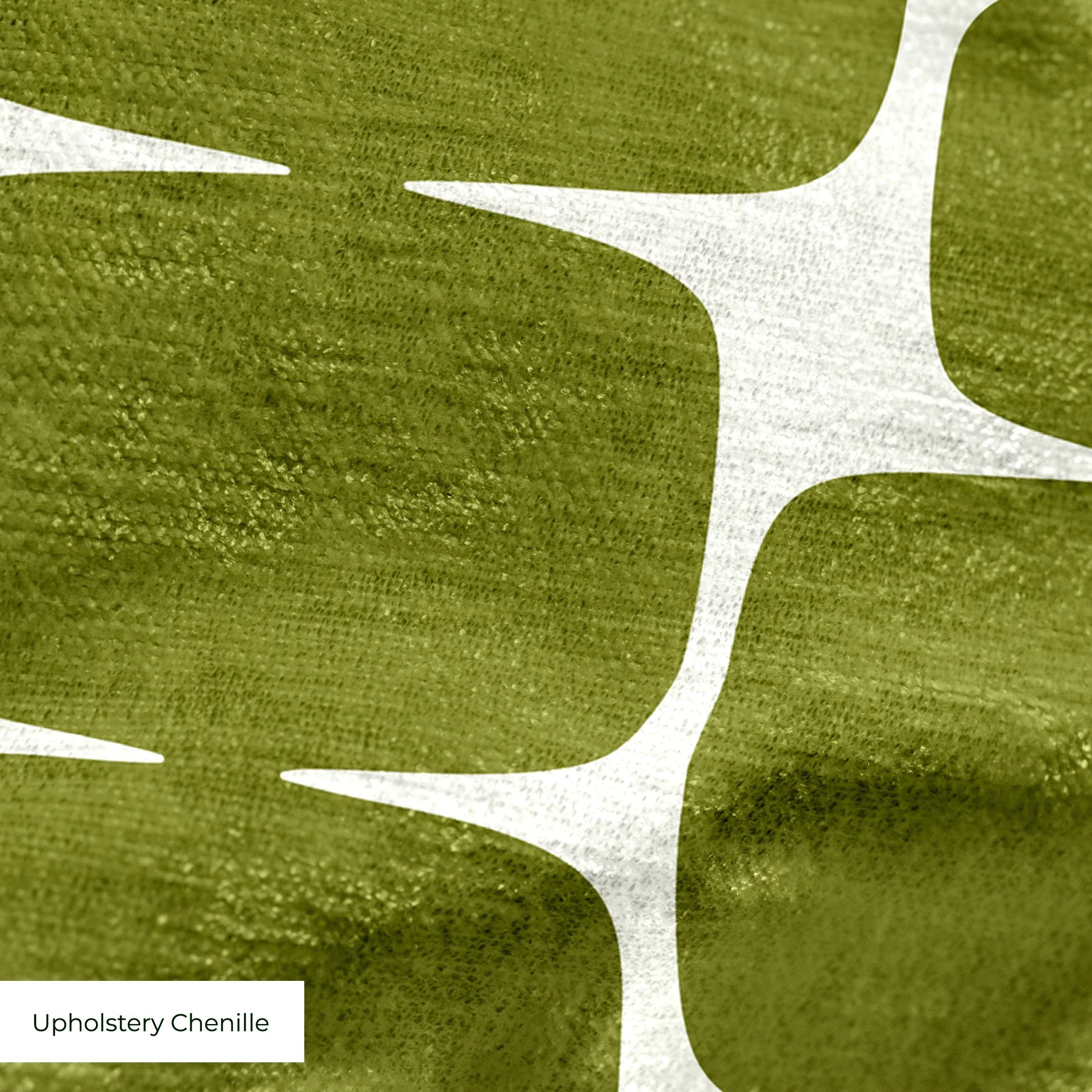 Atomic Bricks in Olive — atomic bricks print, in deep olive and moss with a bone grid