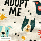 Retro Rescue Dogs — retro rescue dogs print, in teal, cream and red on a soft cream ground