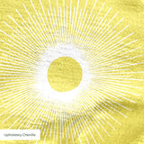 Retro Sunburst in Lemon — retro sunburst print, in soft lemon yellow with a creamy white core