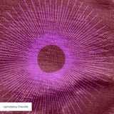 Retro Starburst in Plum — retro starburst print, in deep plum glowing out into magenta and violet halos