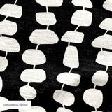 Atomic Stack in Ebony — atomic stack print, in white forms on a dense black ground