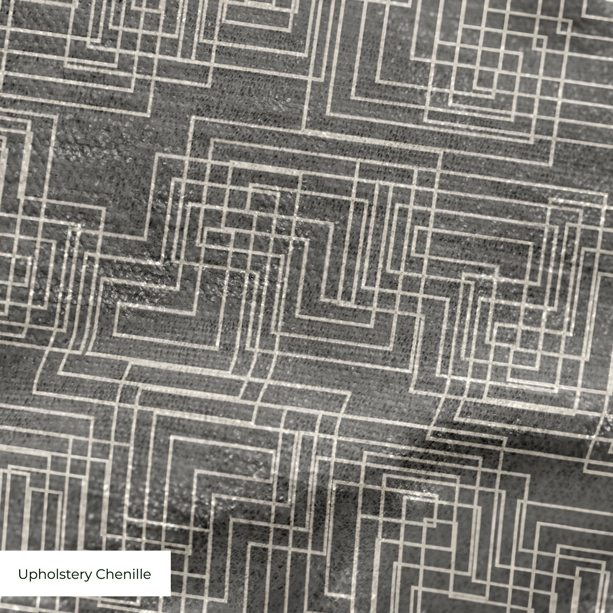 Interlock in Gray — interlock print, in mid grey, quietly textured