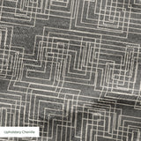 Interlock in Gray — interlock print, in mid grey, quietly textured