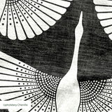 Egret of Joy in Ivory — egret of joy print, in charcoal and black on warm ivory