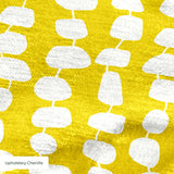 Atomic Stack in Mustard — atomic stack print, in white forms on a bright mustard yellow ground
