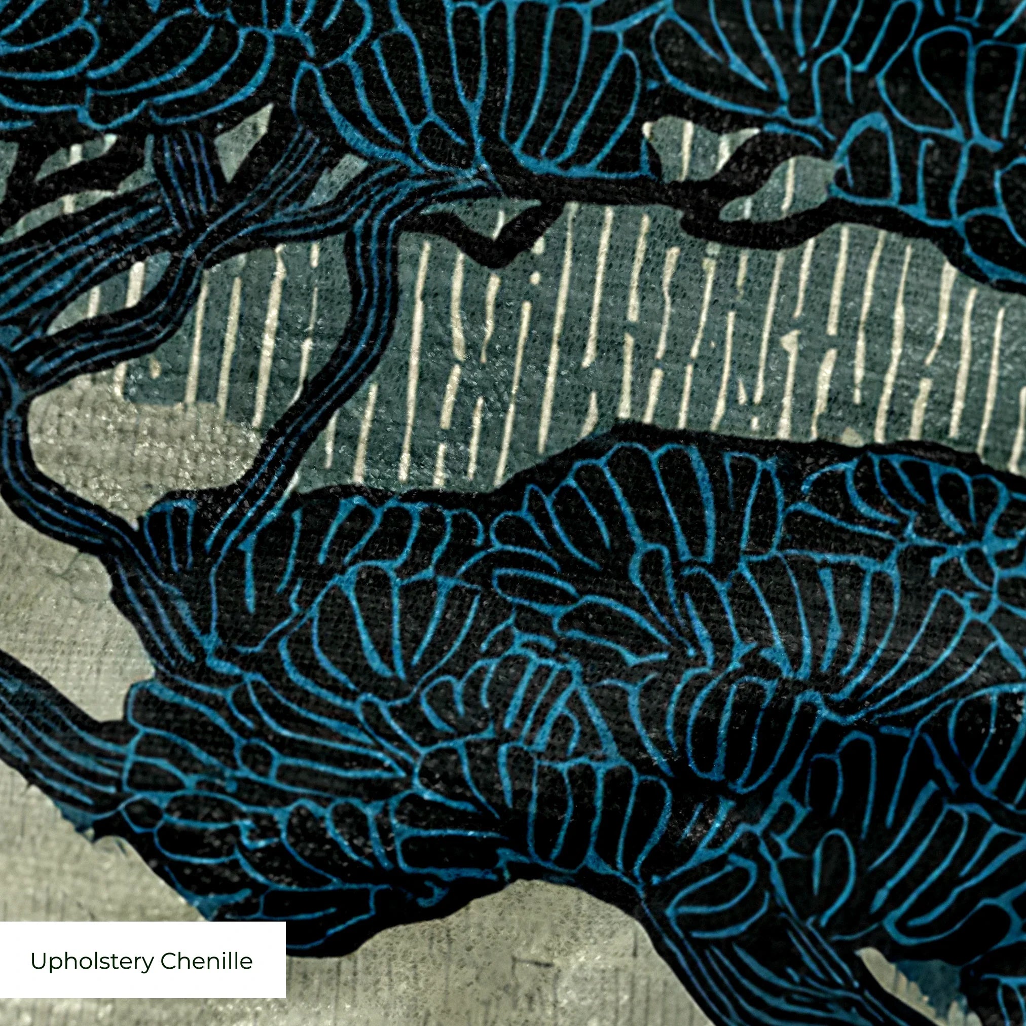Twilight Grove in Midnight — twilight grove print, in deep teal and midnight blue, dark and moody