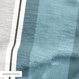 Vertical stripes in gray, dark charcoal, teal, light blue-gray, and white forming a geometric patter