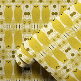 Owl Assembly, Mustard Wallpaper