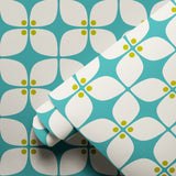Square Mod, Teal Wallpaper
