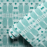 Owl Assembly, Mint Wallpaper