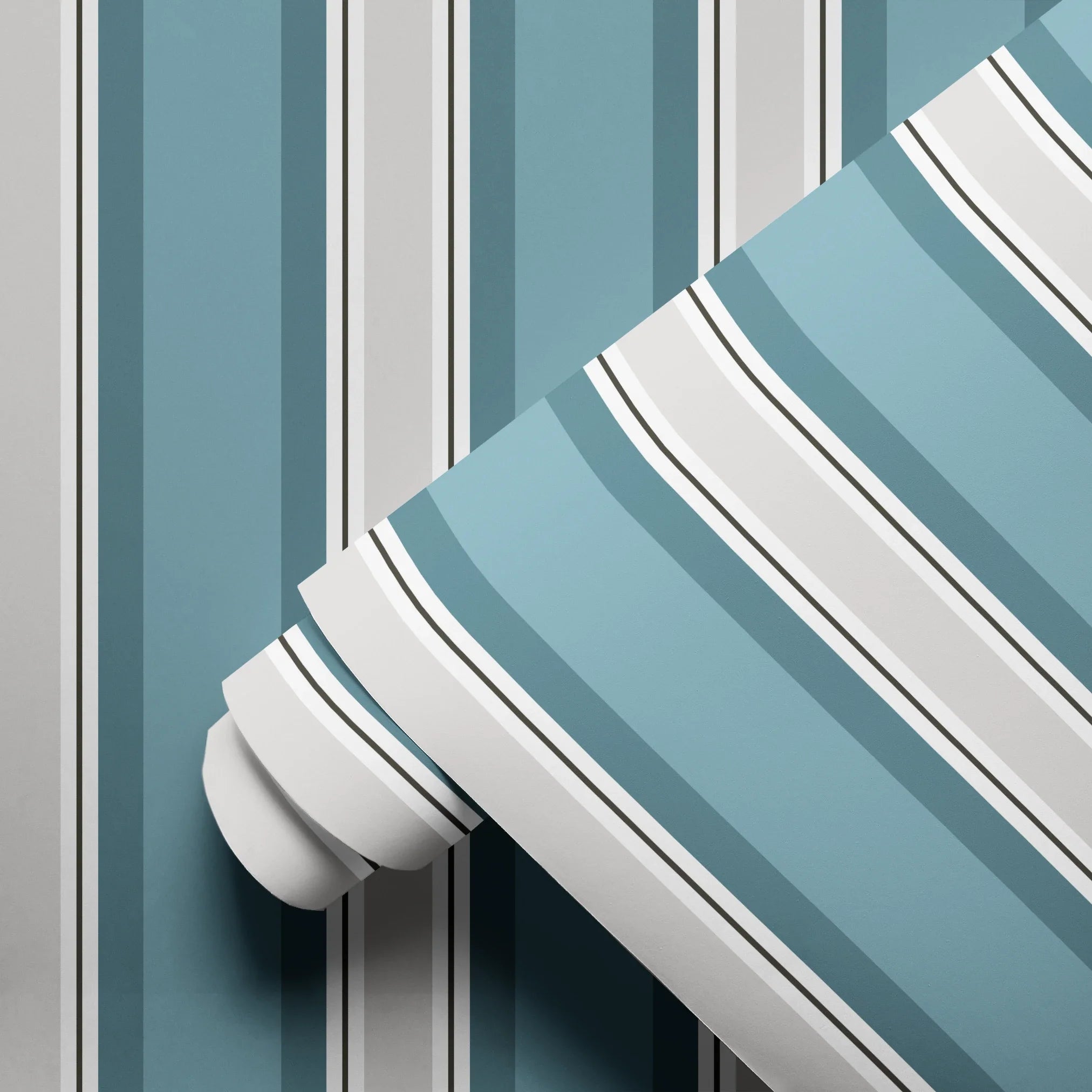 Mod Stripes, Dove Wallpaper