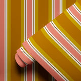 Offset Stripes, Mustard Wallpaper