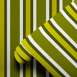 Offset Stripes, Avocado Wallpaper