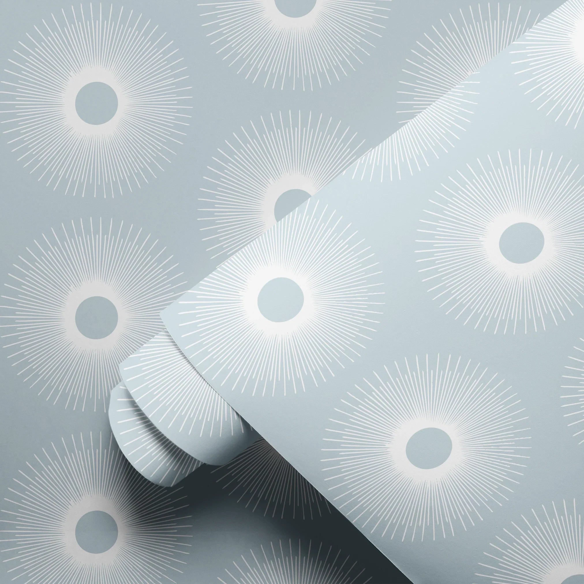 Retro Sunburst, Slate Wallpaper