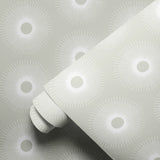 Retro Sunburst, Taupe Wallpaper