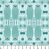 Art deco owls pattern in teal and cream with geometric floral elements