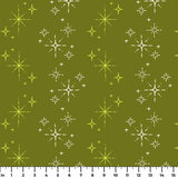 Retro Starburst in Avocado — retro starburst print, in cream and white stars on a deep avocado ground
