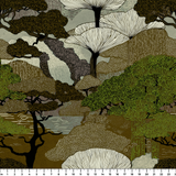 Twilight Gross in Olive — twilight gross print, in mossy olive and warm ochre under a pale sky
