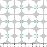 Square Mod in Mist — square mod print, in palest dove grey on white, barely there