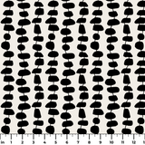 Atomic Stack in Ivory — atomic stack print, in black forms on a bright ivory ground, the reverse of the Ebony colorway