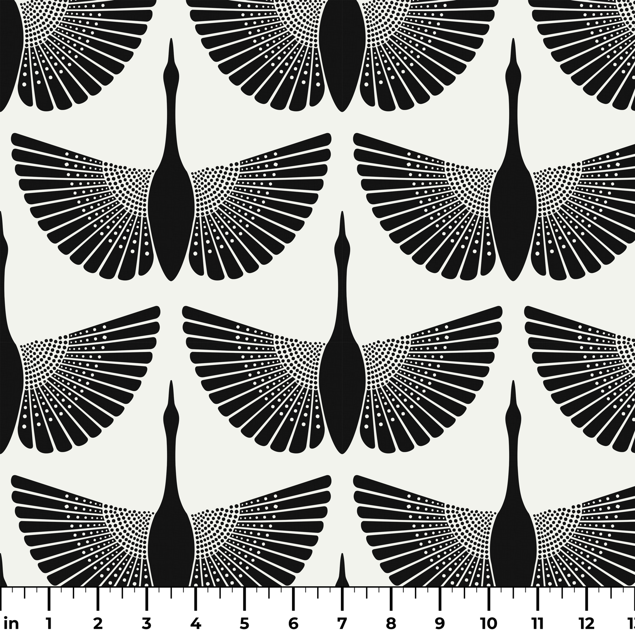 Egret of Joy in Onyx — egret of joy print, in black and bone with high-contrast graphic edges