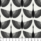Egret of Joy in Onyx — egret of joy print, in black and bone with high-contrast graphic edges
