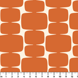 Atomic Bricks in Persimmon — atomic bricks print, in burnt persimmon and terracotta with a bone grid