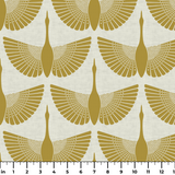 Egret of Joy in Oro — egret of joy print, in warm antique gold on bone