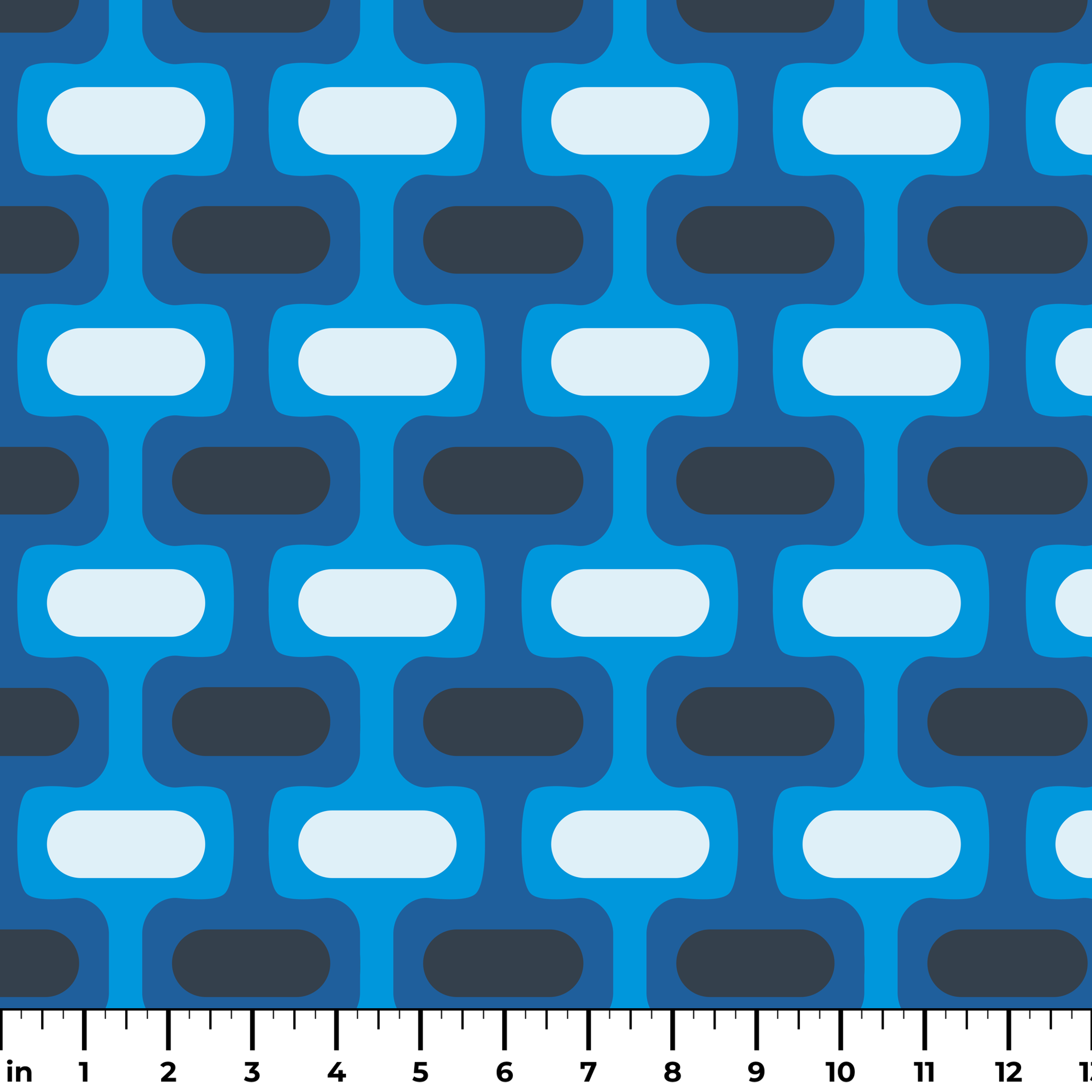Mod Waves in La Jolla — mod waves print, in vivid cobalt blue pods on a deep navy ground