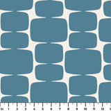 Atomic Bricks in Slate — atomic bricks print, in dusty slate blue with a bone grid
