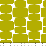 Atomic Bricks in Avocado — atomic bricks print, in bright avocado and chartreuse with a bone grid
