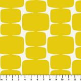 Atomic Bricks in Mustard — atomic bricks print, in saturated mustard yellow with a bone grid
