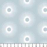 Retro Sunburst in Slate — retro sunburst print, in cool slate grey and blue with a silvery center