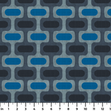 Mod Waves in Pacific Heights — mod waves print, in bright cobalt pods on a slate blue ground