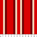 Offset Stripes in Firecracker — offset stripes print, in bright red and crimson separated by crisp white on charcoal