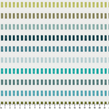 Measured Lines in Cooling Trend — measured lines print, moving through olive, teal, deep navy and pale ice blue