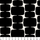 Atomic Bricks in Onyx — atomic bricks print, in dense onyx black with a white grid