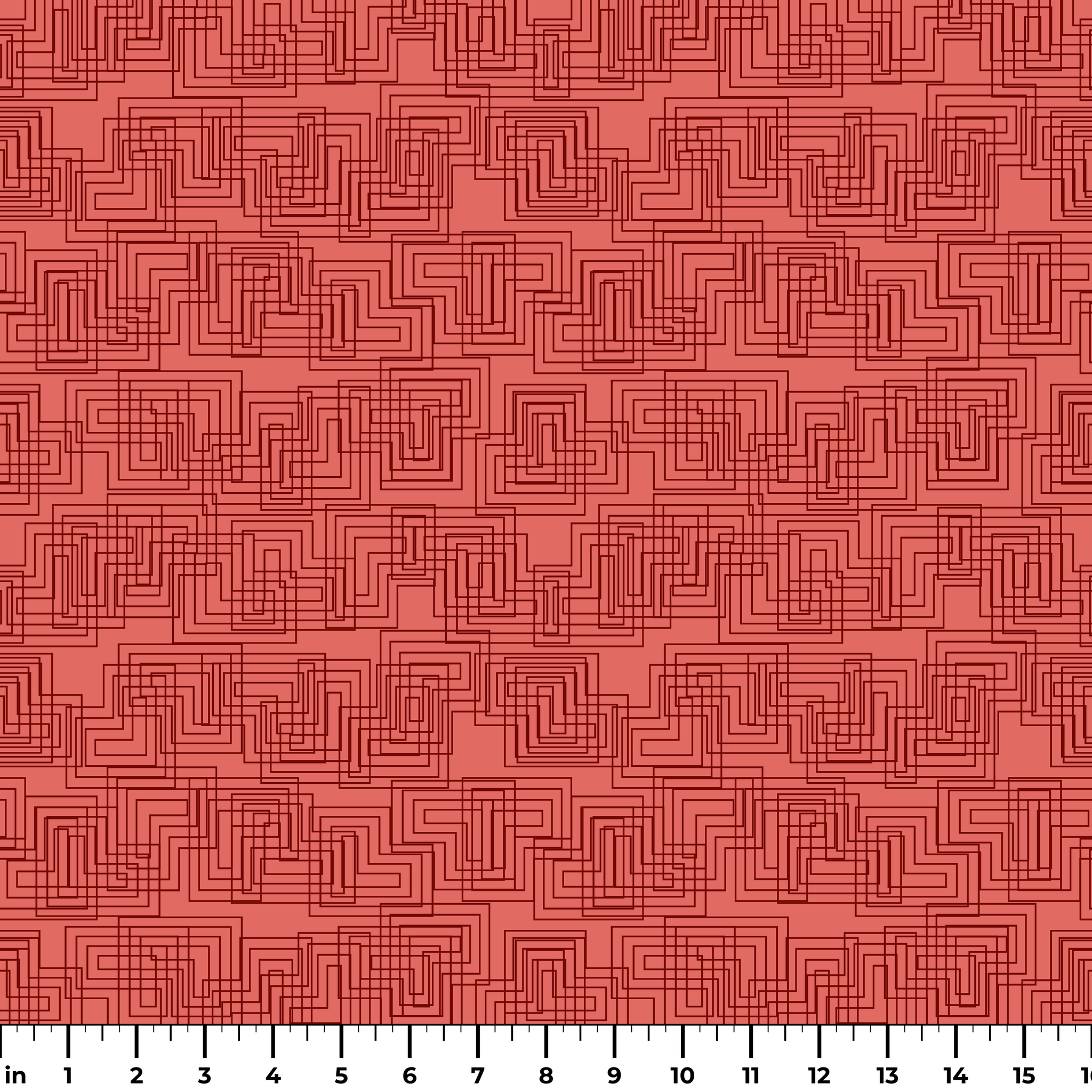 Interlock in Dusty Rose — interlock print, in brick coral over dusty red