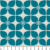 Square Mod in Pacific — square mod print, in saturated petrol teal on bone