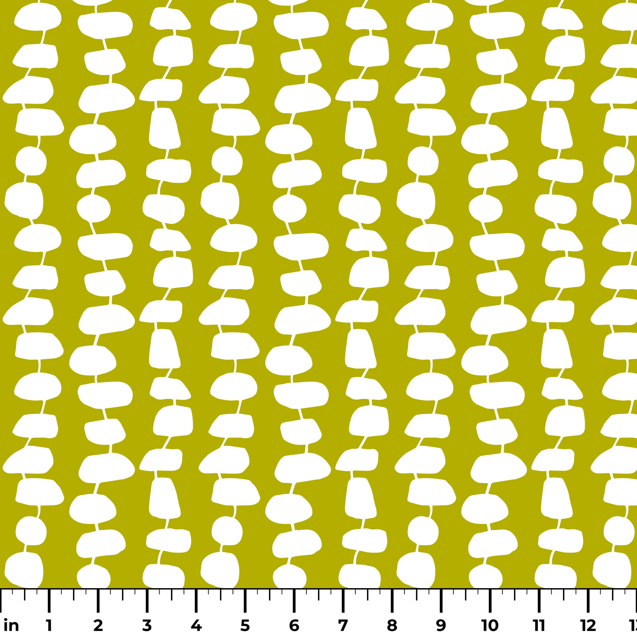 Atomic Stack in Avocado — atomic stack print, in cream forms on a bright avocado chartreuse ground