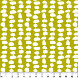 Atomic Stack in Avocado — atomic stack print, in cream forms on a bright avocado chartreuse ground