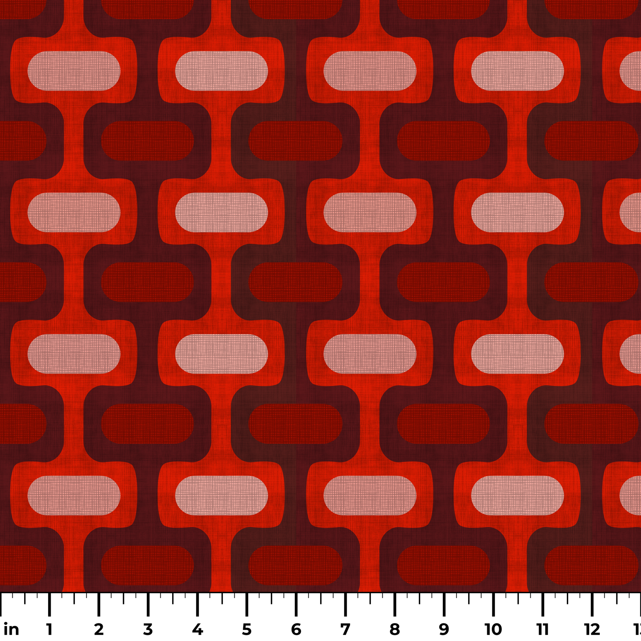 Mod Waves in Mojave — mod waves print, in brick red and rust, tonal and warm