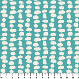 Atomic Stack in Lagoon — atomic stack print, in white forms on a clear lagoon teal ground