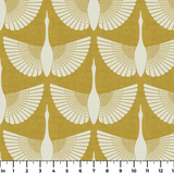 Egret of Joy in Oro Domino — egret of joy print, in antique gold on bone, a lighter domino colorway