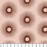 Retro Sunburst in Petal — retro sunburst print, in blush pink and warm peach around a soft dark center
