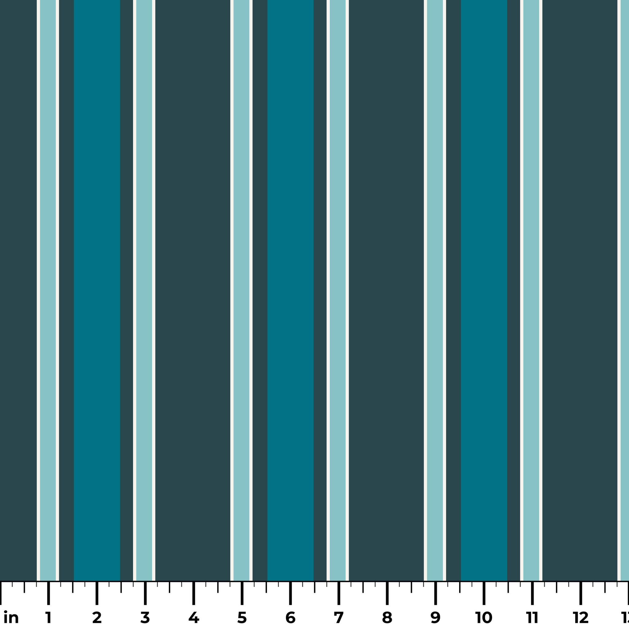 Mod Stripes in Pacific — mod stripes print, in deep petrol teal and pale blue on ivory