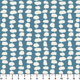 Atomic Stack in Slate — atomic stack print, in white forms on a dusty slate blue ground