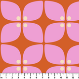 Square Mod in Pink — square mod print, in bright orchid pink with a magenta center on white